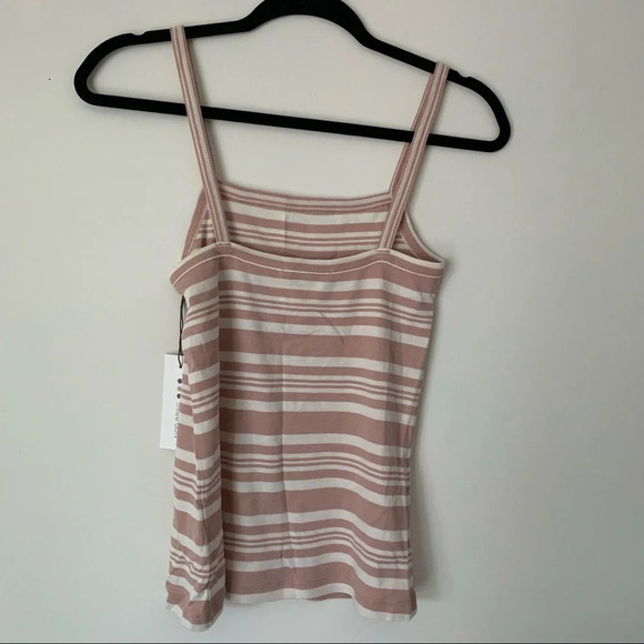 Three Dots Tank Top Size Small pink white striped tank top - Picture 3 of 3